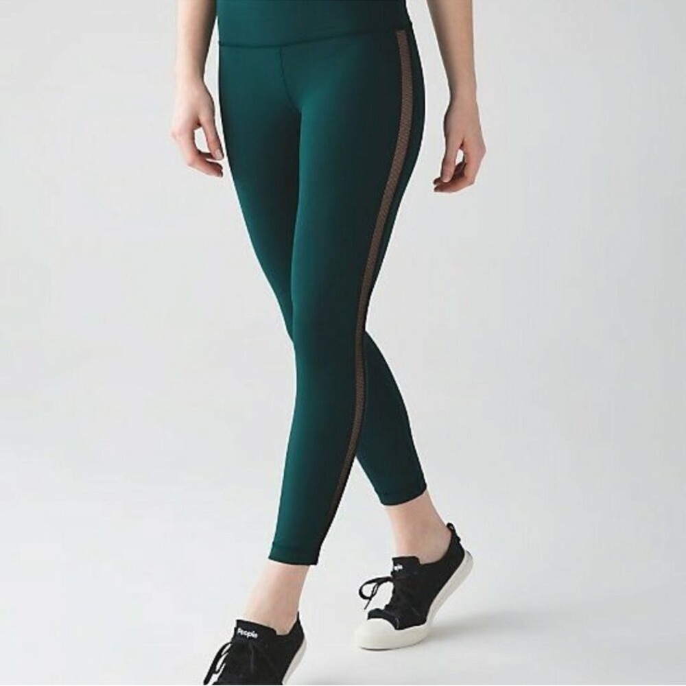 Lululemon High Times Pant Deep Green With Wing Mesh